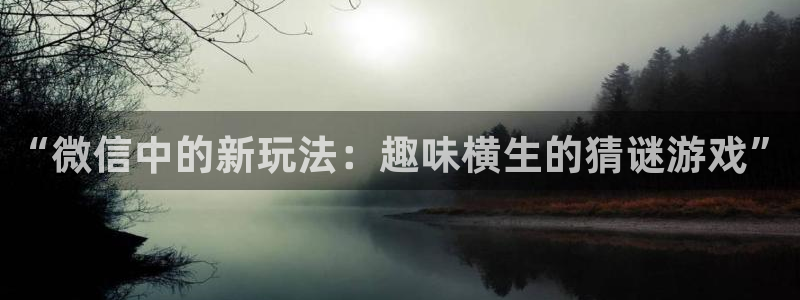 蓝冠招商首页网址：“微信中的新玩法：趣味横生的猜谜游戏”